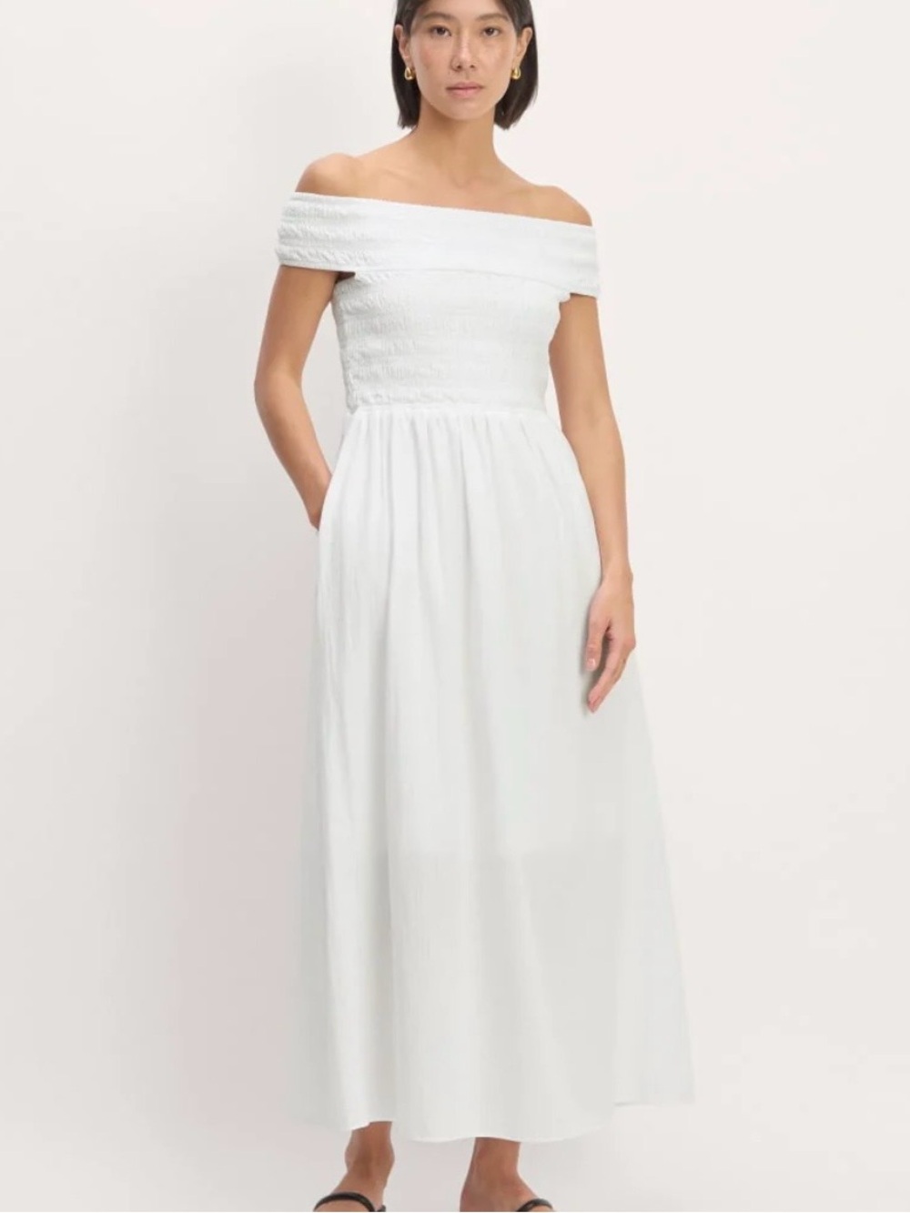 NWT Everlane Gauze Smocked Maxi Dress